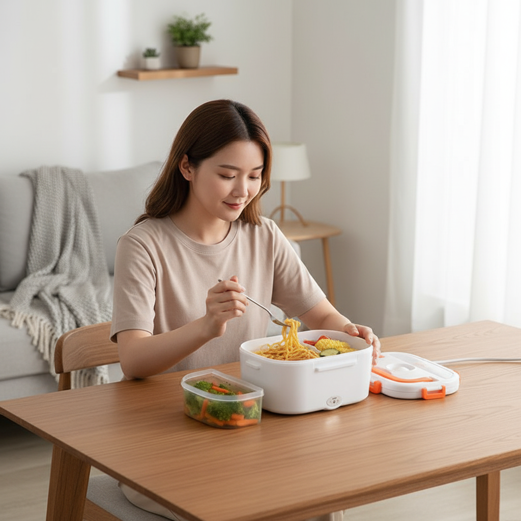2025 New Electric Heating Lunch Box Portable Travel Car Bento Food Container  220V Fast Heating EU Plug Work Home Use